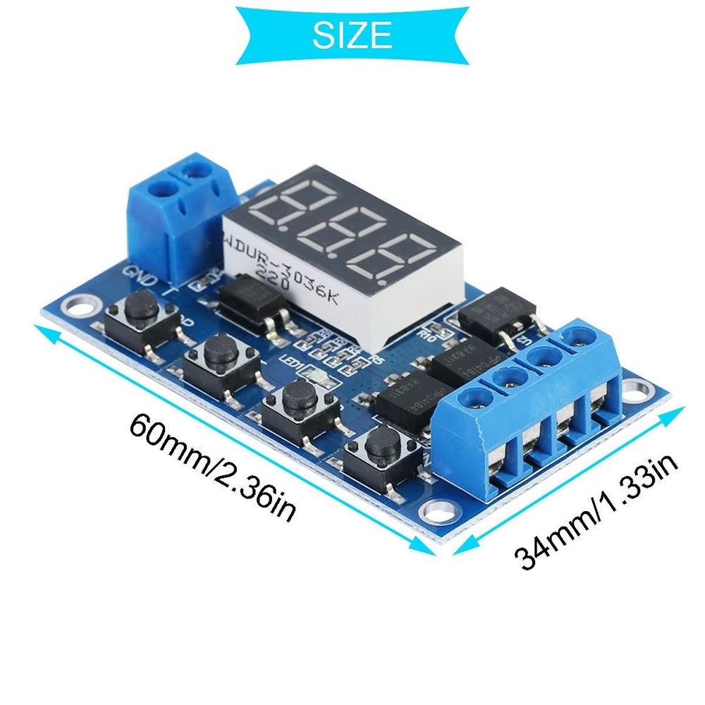 2 PCS DC 5V-36V Relay Module Digital LED Board Trigger Cycle Switch Timer