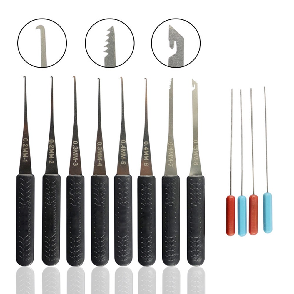 2 Set of Broken Key Extractor Kit Lock Removal Tool Hooks Needles for Locksmith