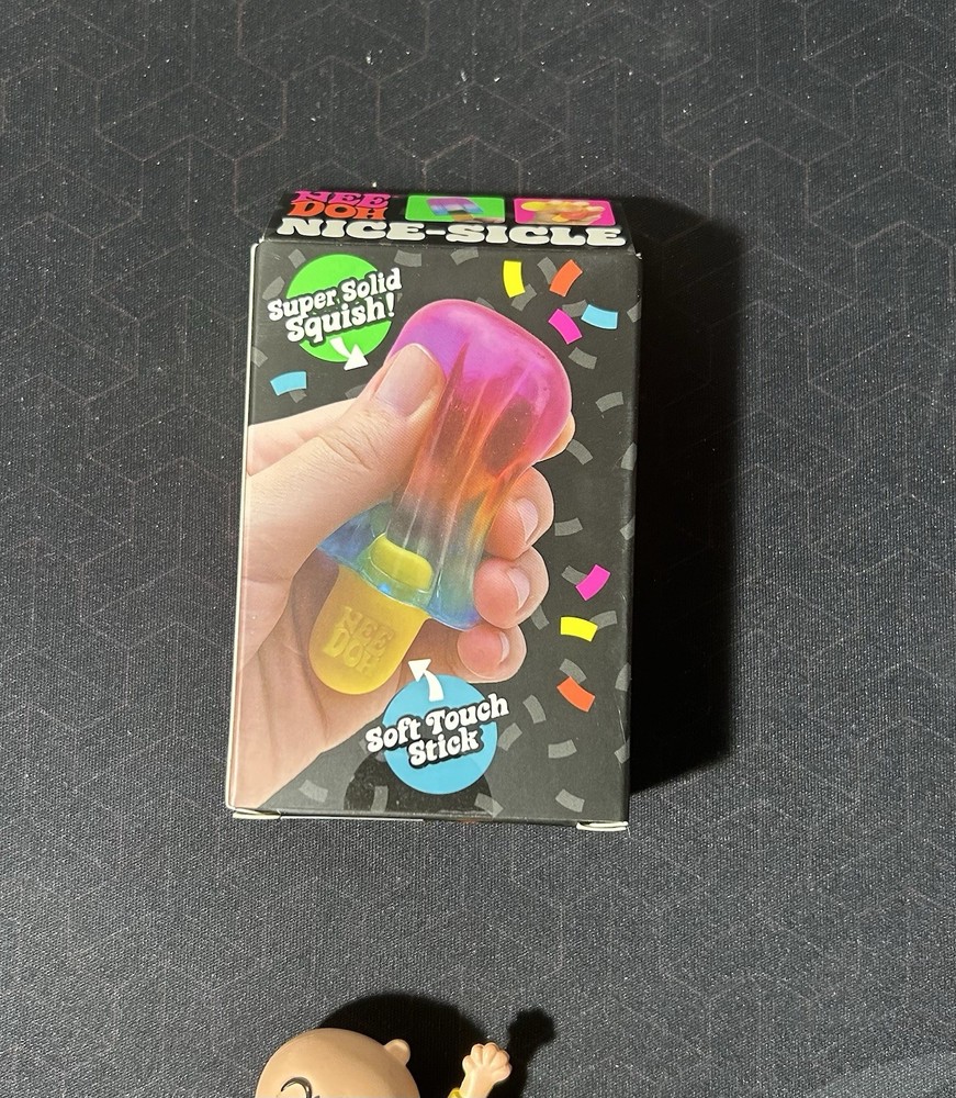 NeeDoh Nice-Sicle Pink And Orange Super Solid Squishy Popsicle NEW Authentic