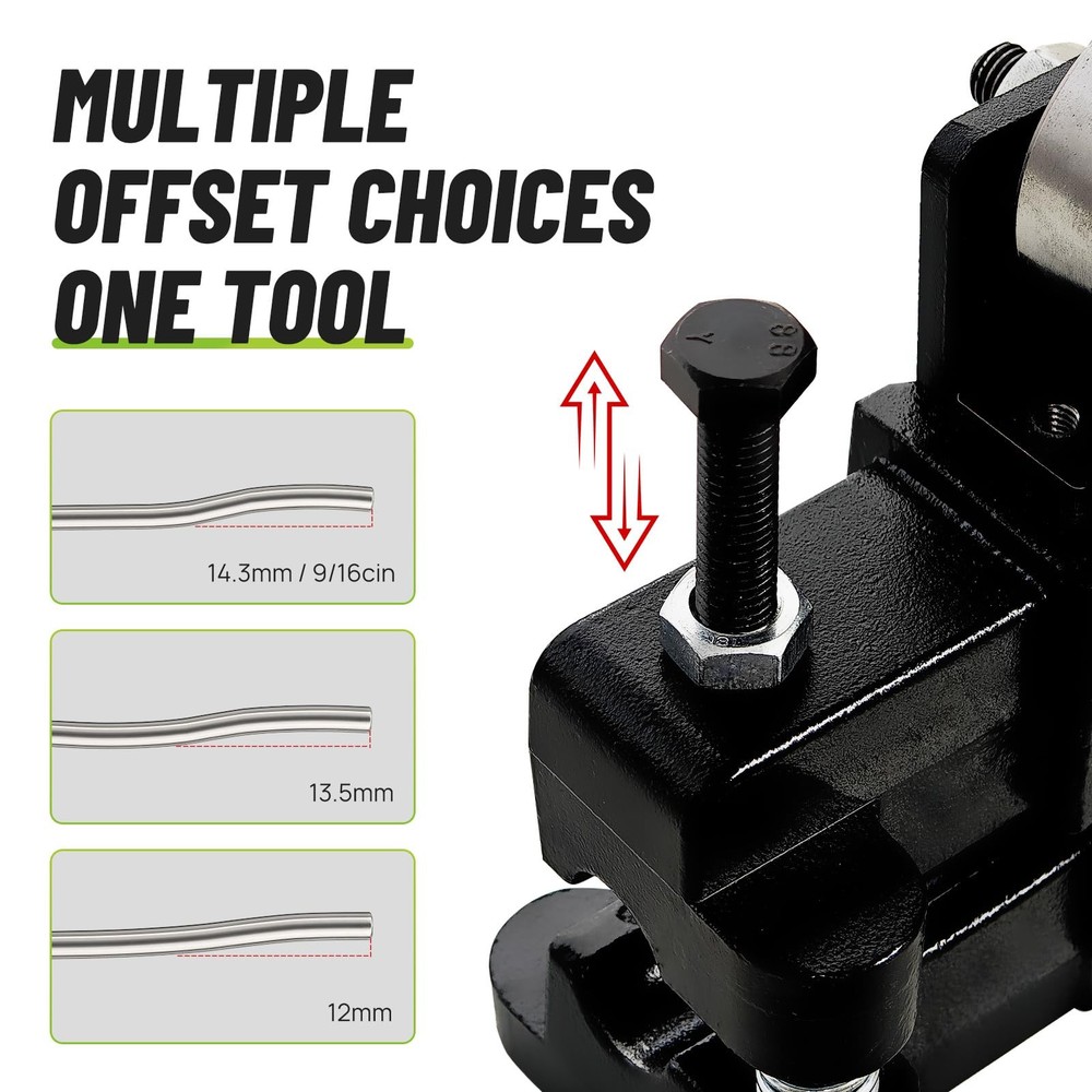 Conduit Bender, 12~14.3mm（9/16in）- Adjustable Offset for Flexible & Precise B...