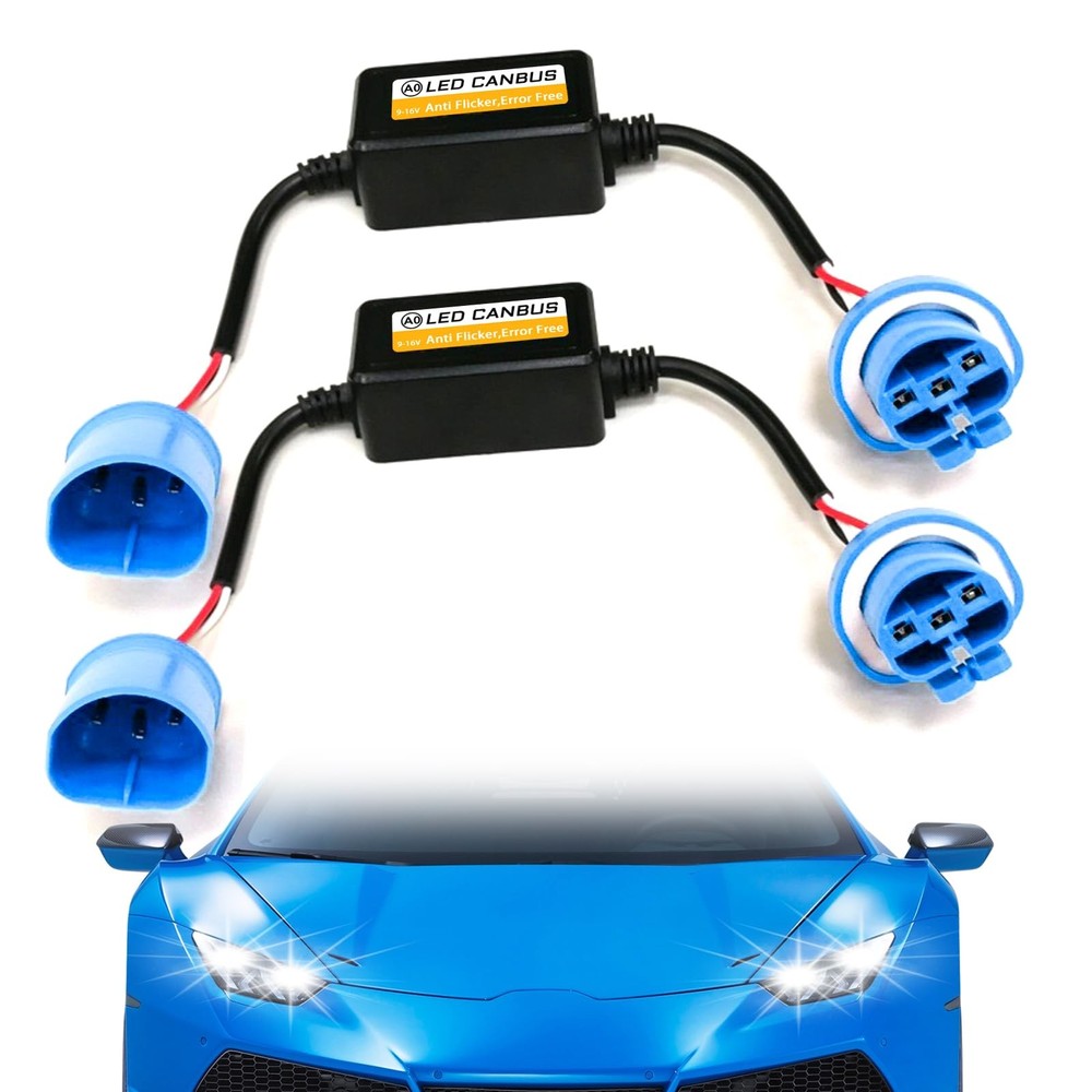 Hirificing 2PCS Car LED Headlight Decoder, 9007 Blinker Resistor 9007, Black