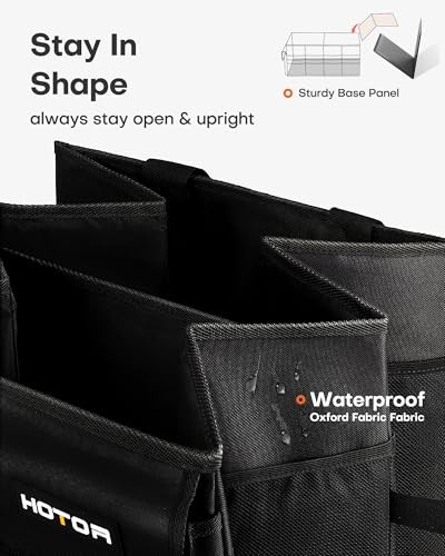 HOTOR Trunk Organizer - Car Organizer, Foldable Trunk organizer Medium Black