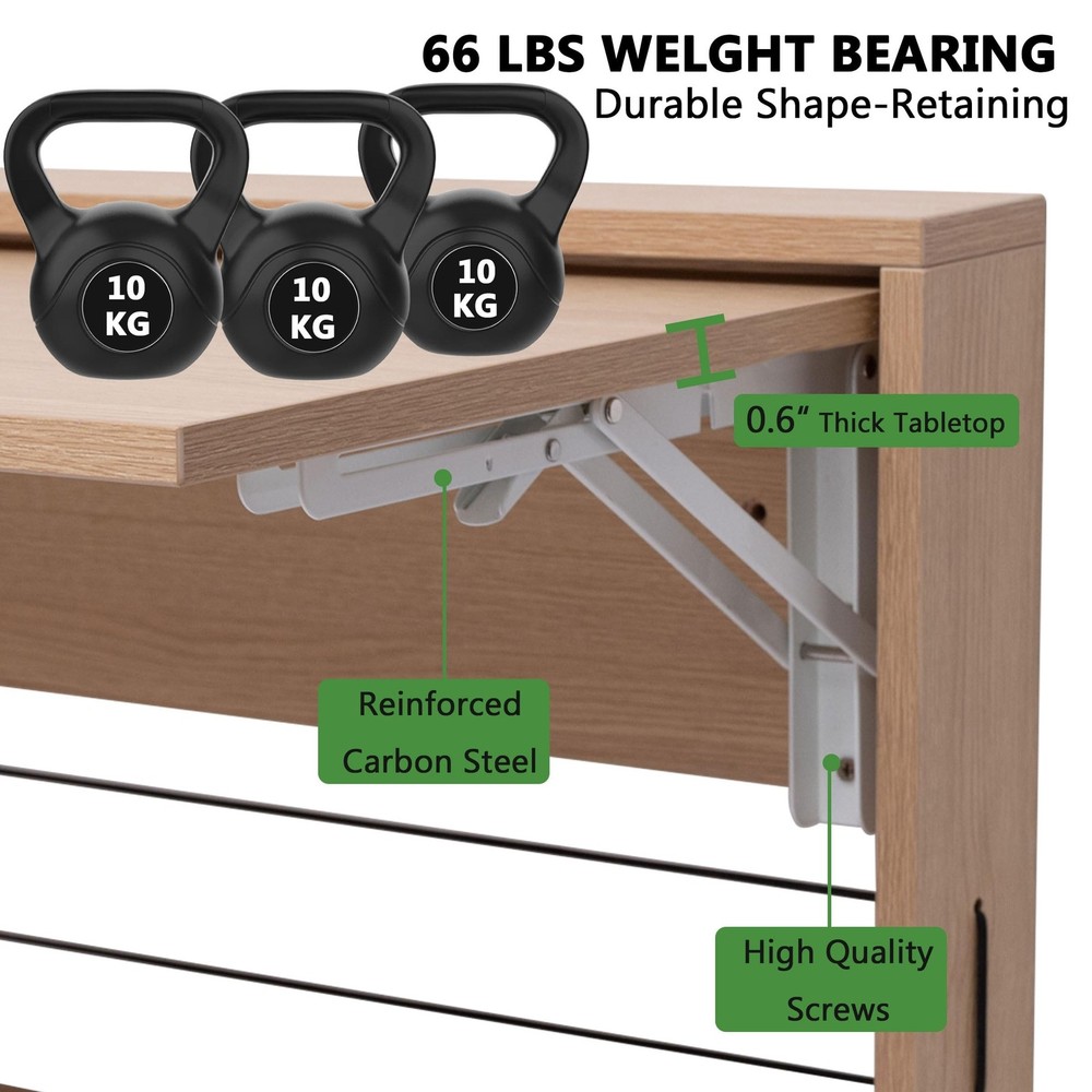 Wall Mounted Folding Table, Floating Wall Desk Fold Down for Small Spaces, Wa...