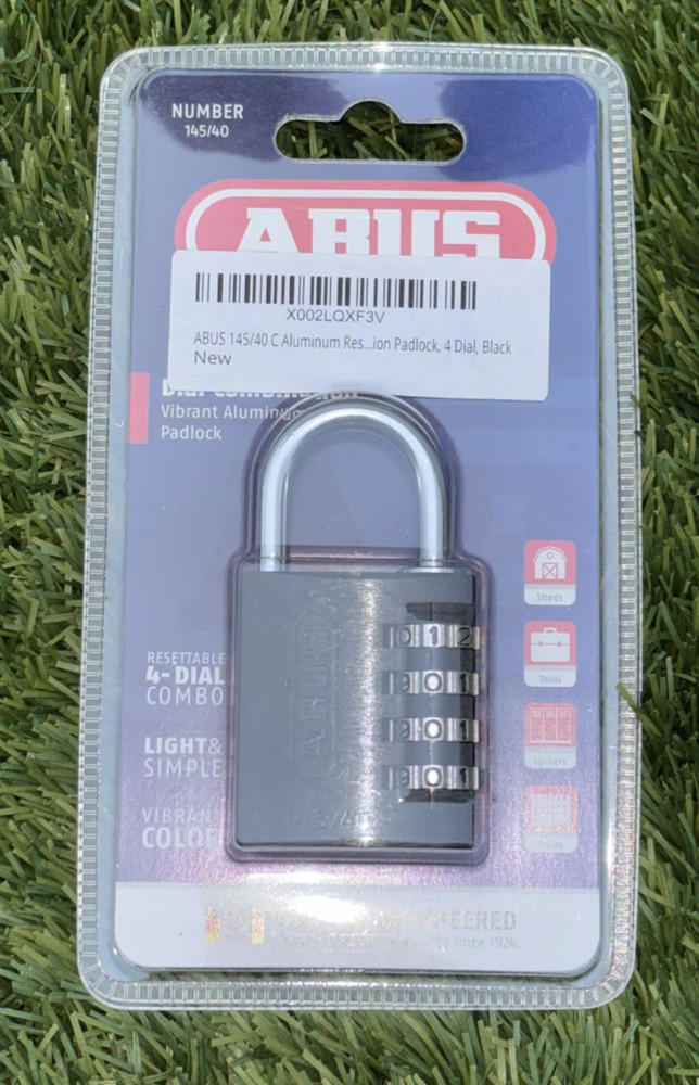 Abus 145/40 Dial Combination Padlock, Black