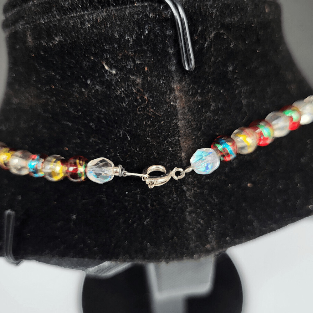 Artisan Handmade Unique Foil Beads with Drop Pendant 17"
