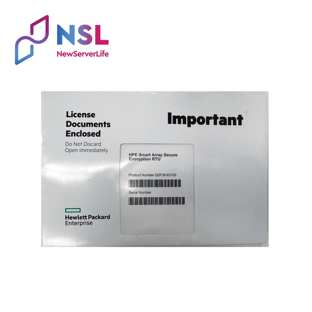 License HPE Secure Encryption RTU Smart Array P/N Q2F26