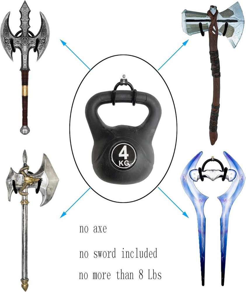 Durable Adjustable Sword Display Holders - Antique Metal Wall Mounted Racks