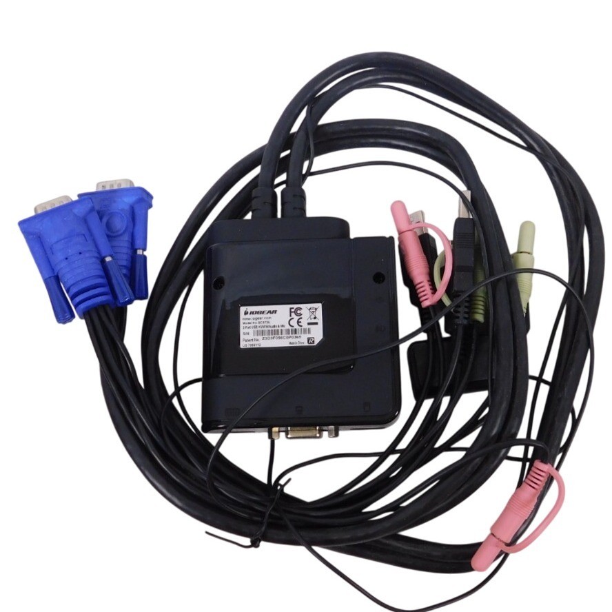 IOGEAR GSC72U 2 Port USB cable KVM Switch with Audio & Mic Support
