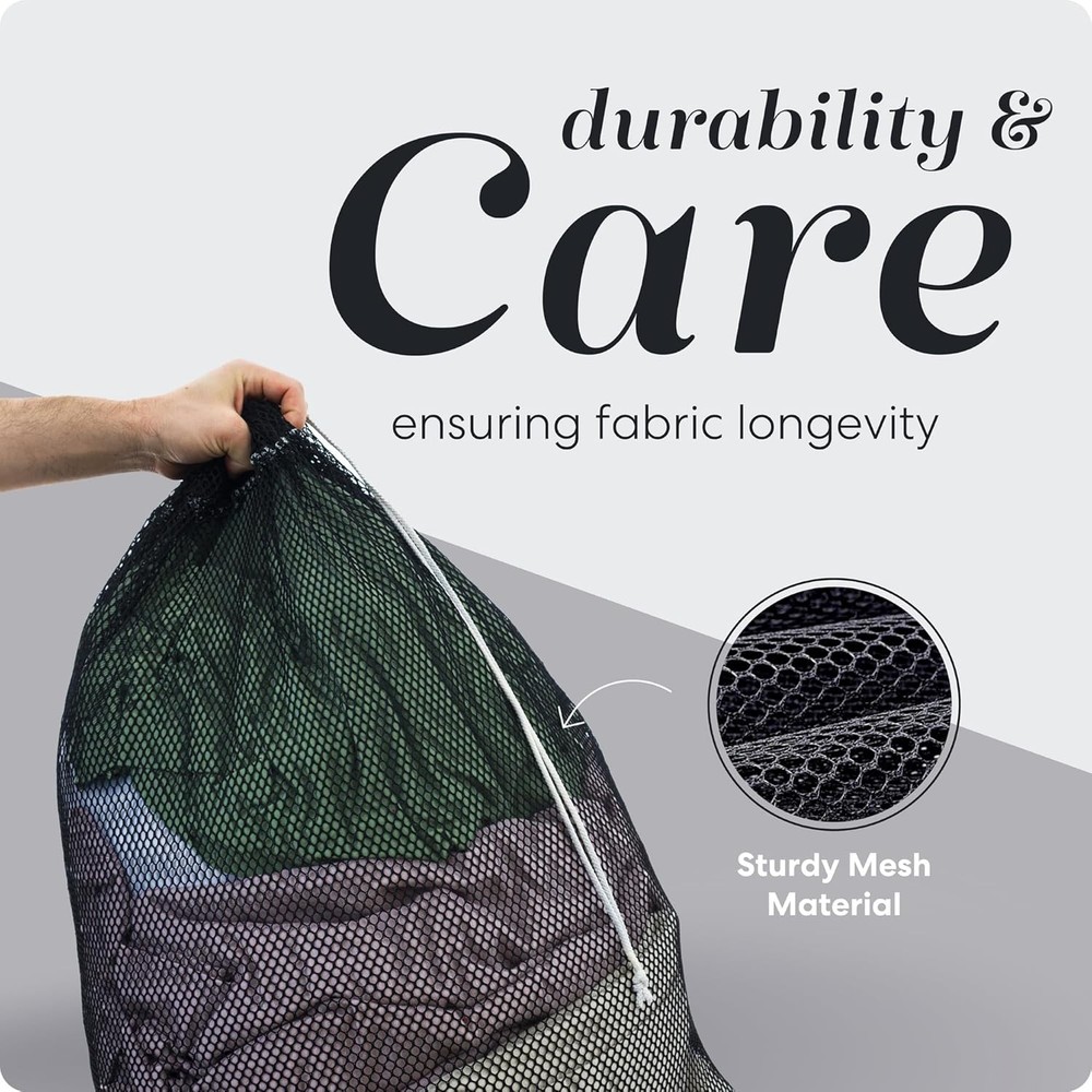 Handy Laundry XL Mesh Laundry Bag 24x36 Drawstring Durable Washable Black