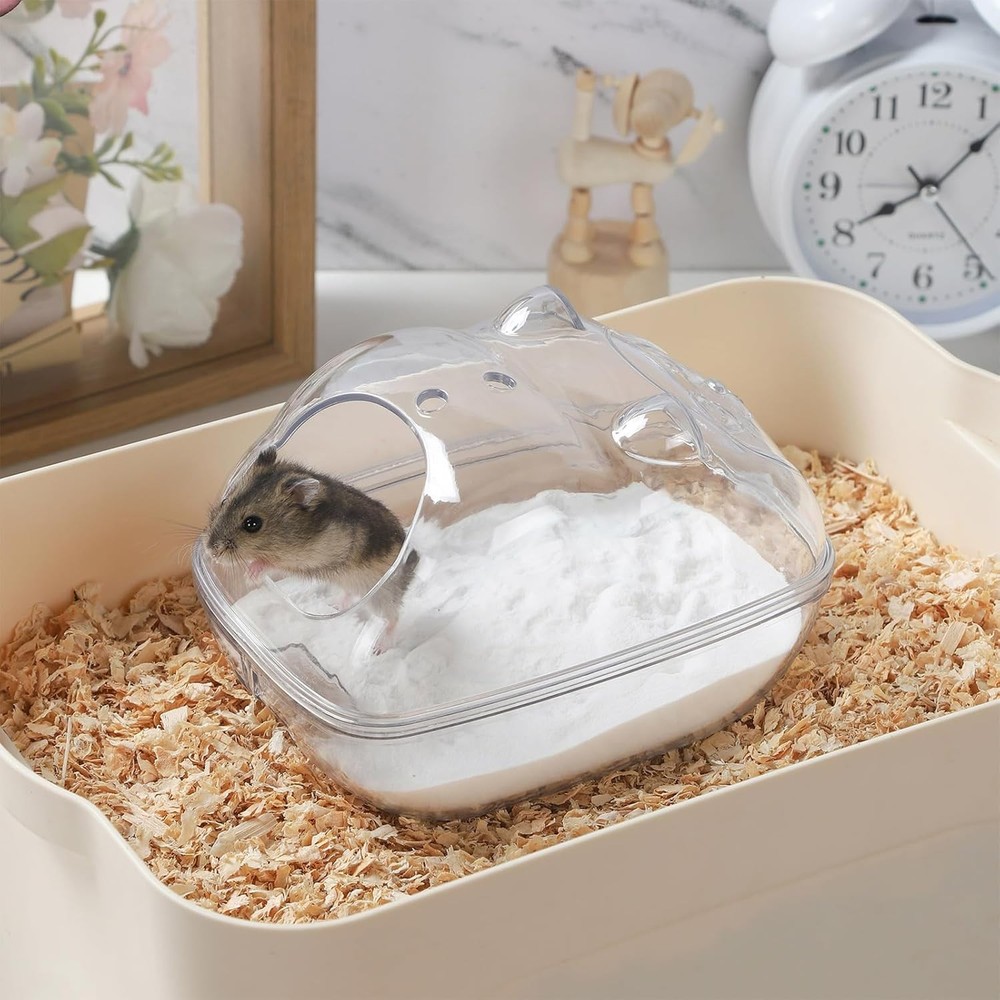 Dust-Proof Sand Bath Basin | Hamster Bathing Container for Small Pets