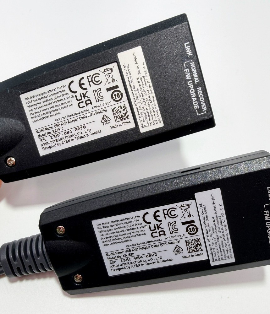 (2) ATEN Altusen KA7570 USB VGA KVM CPU Adapter Module Cable