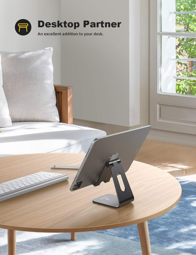 Lamicall Tablet Stand, Tablet Holder for Desk - Multi-Angle Adjustable Tablet De