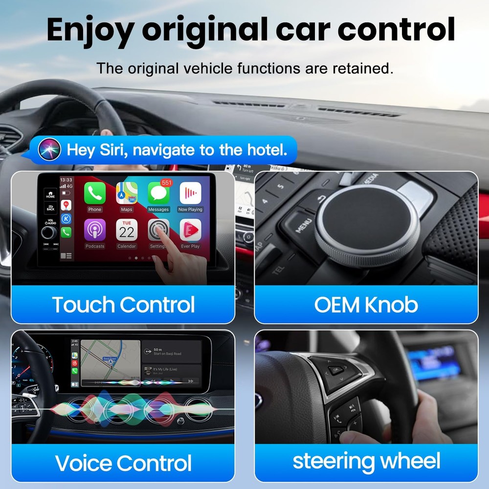 MMB Wireless CarPlay Adapter for iPhone, 2-in-1 CarPlays & Android...