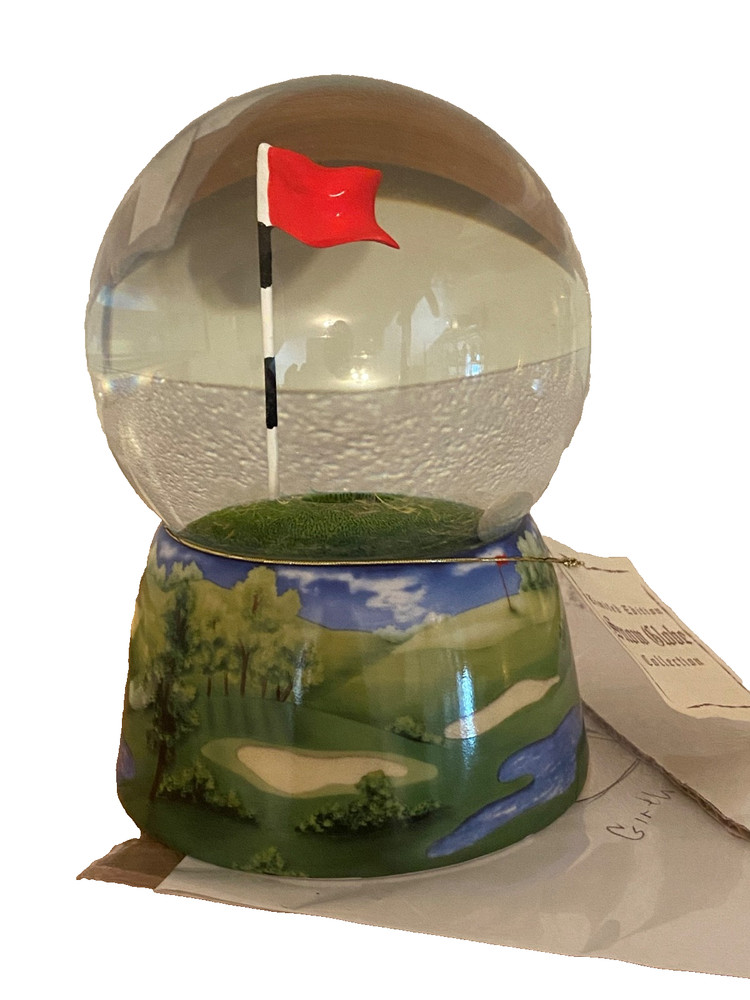 golf snow globe with tags moveable golf ball