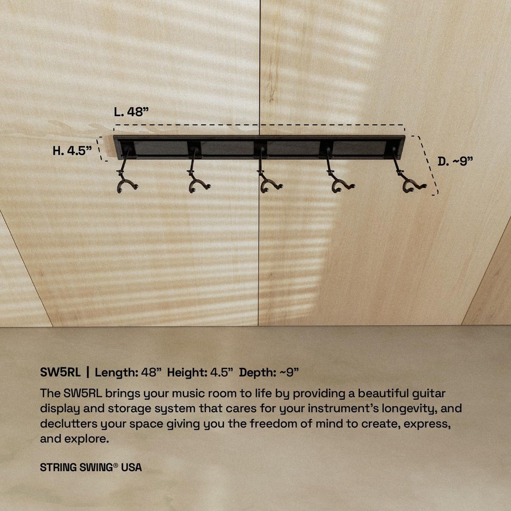 String Swing Guitar Wall Rack, Multiple Guitar Wall Mount, Guitar Organizer...