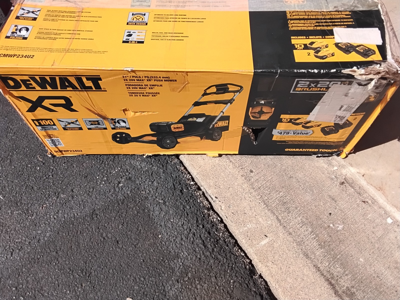 DCMWP234 Dewalt - 21 in. 2X20V MAX* XR Brushless Cordless Push Lawn Mower