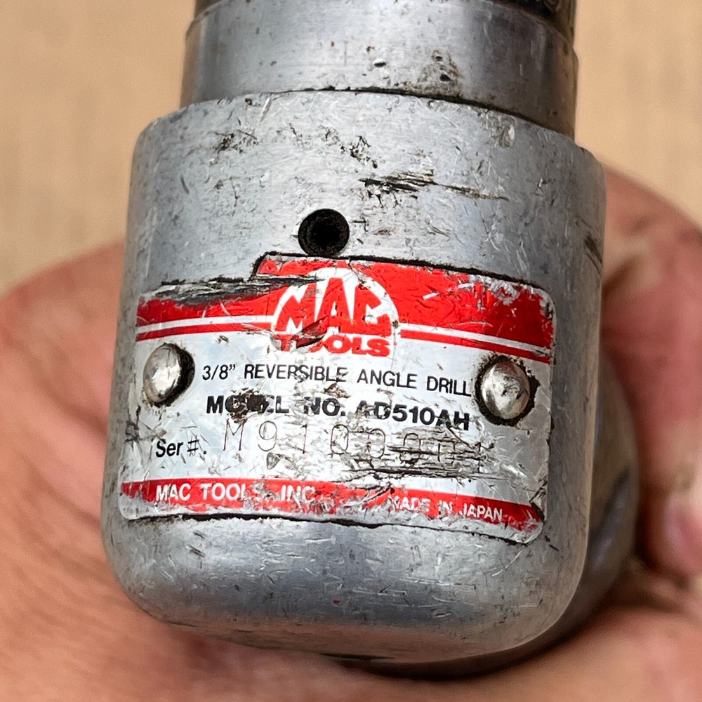 Mac Tools AD510AH 3/8" Drive Reversible Angle Drill Jacobs Chuck
