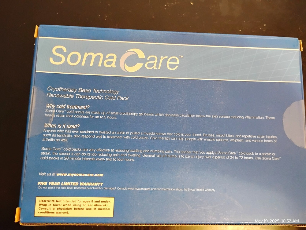 SOMA CARE Cold Pack,Cryotherapy Bead Technology Renewable ,Lower Back