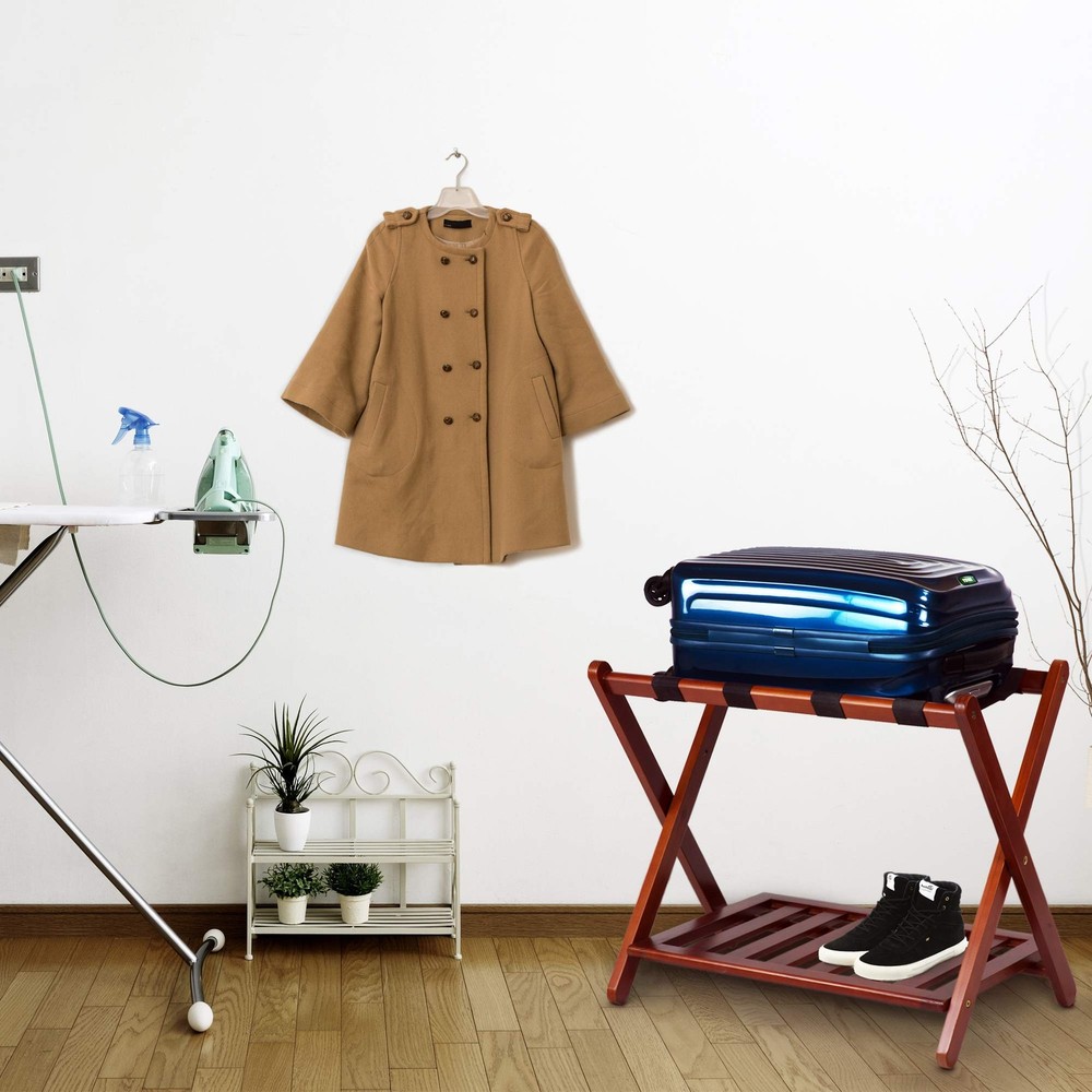 Luggage Rack, Walnut, Solid Wood
