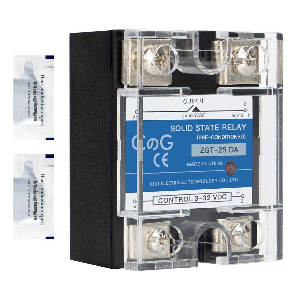 CG Solid State Relay SSR-25DA DC to AC Input 3-32VDC to Output 24-480VAC 25A Sin