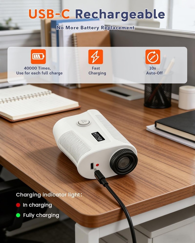 1500 Yards High-Precision Golf Rangefinder - USB-C Rechargeable & Lightweight
