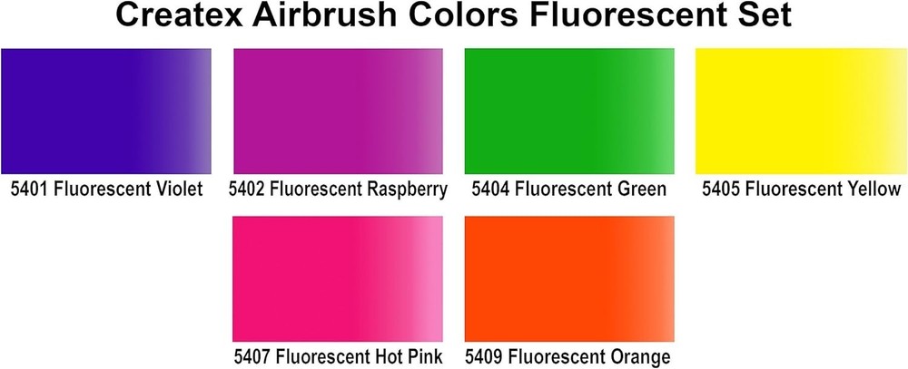 Neon Fluorescent Paint Set, 2oz Bottles
