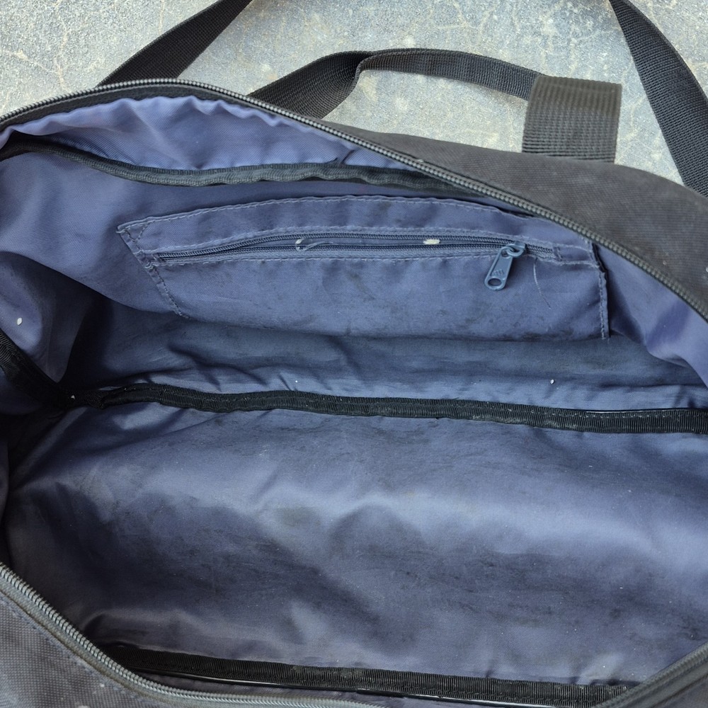 adidas Black Polyester Gym Bag Zip Closure Adjustable Strap 2 Pockets