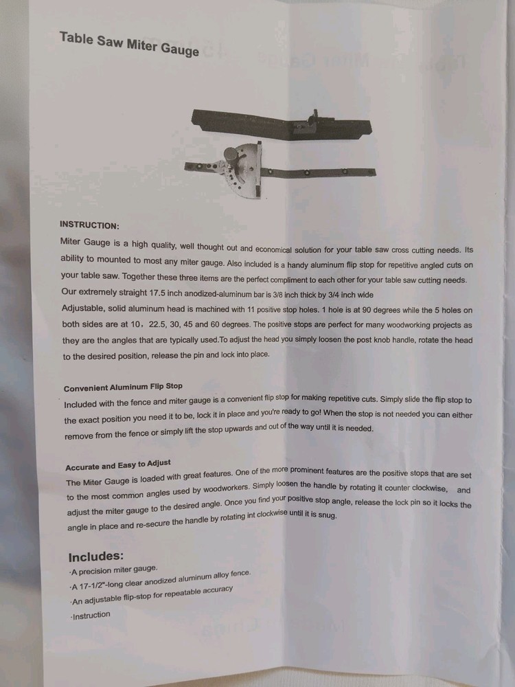 Vevor 18in Table Saw Miter Box