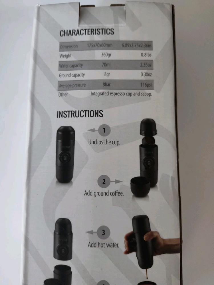 WACACO Minipresso GR, Portable Espresso Machine, Compatible Ground Coffee