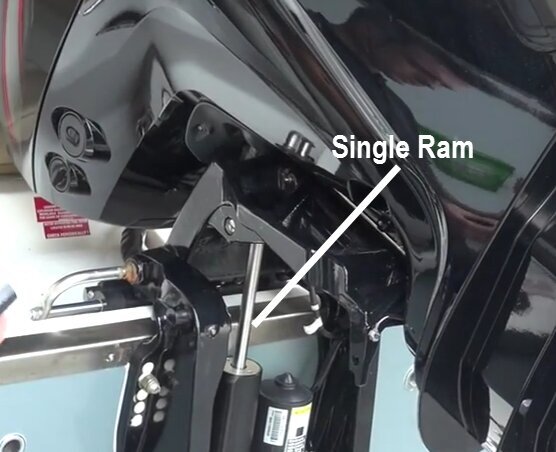 Wedge universal single ram transom saver support Evinrude Johnson outboard