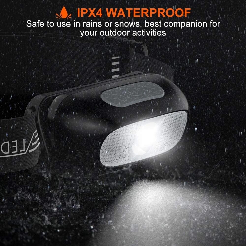 LED Headlamp USB Rechargeable Flashlight Waterproof Head Lamp Torch Camping USA