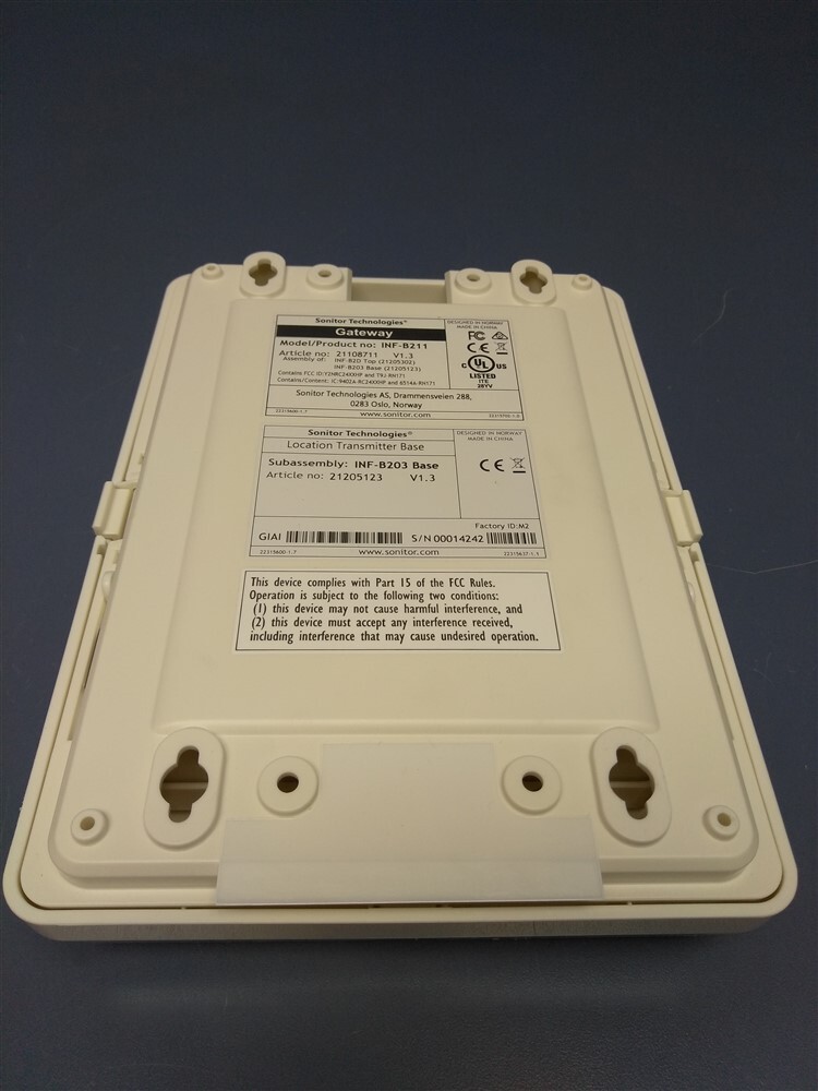 Sonitor Technologies INF-B211 Gateway Location Transmitter Base INF-B203
