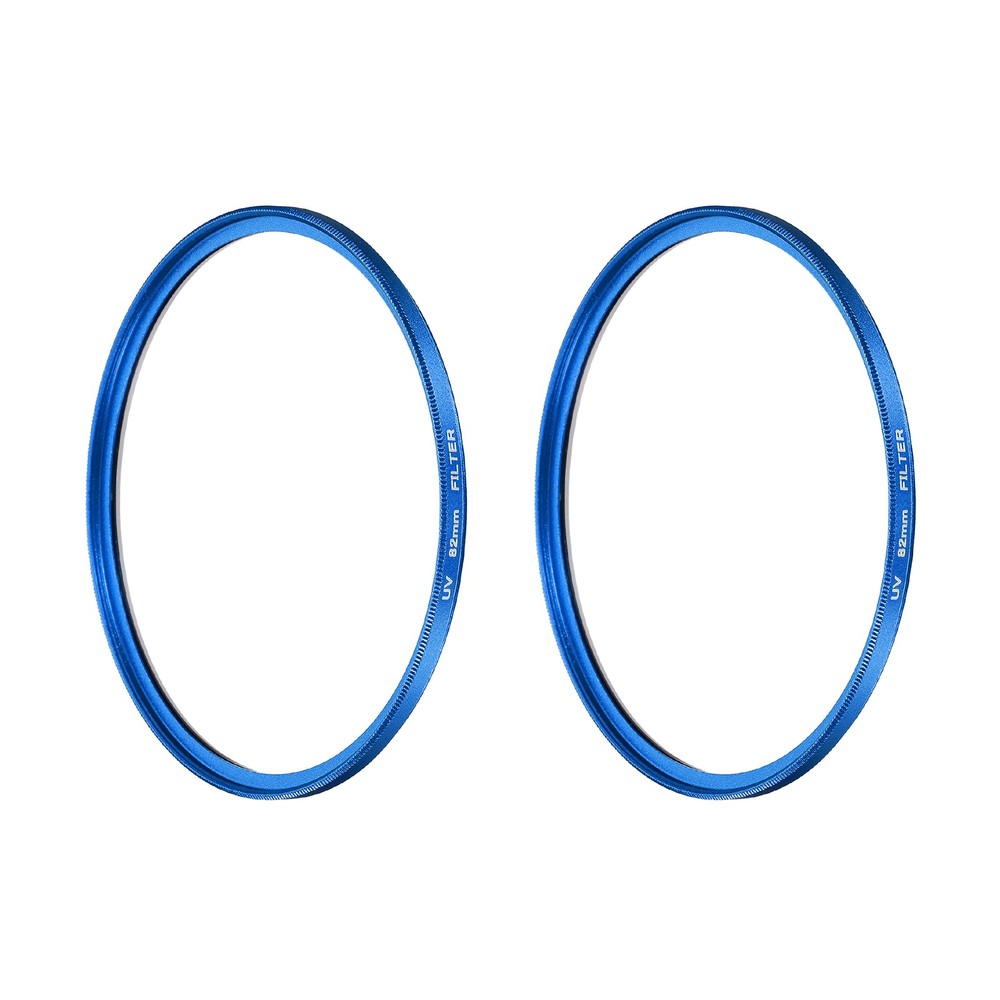 2Pcs 82mm Ultra Slim Lens Filter Multi Coating Camera Len Filter, Blue