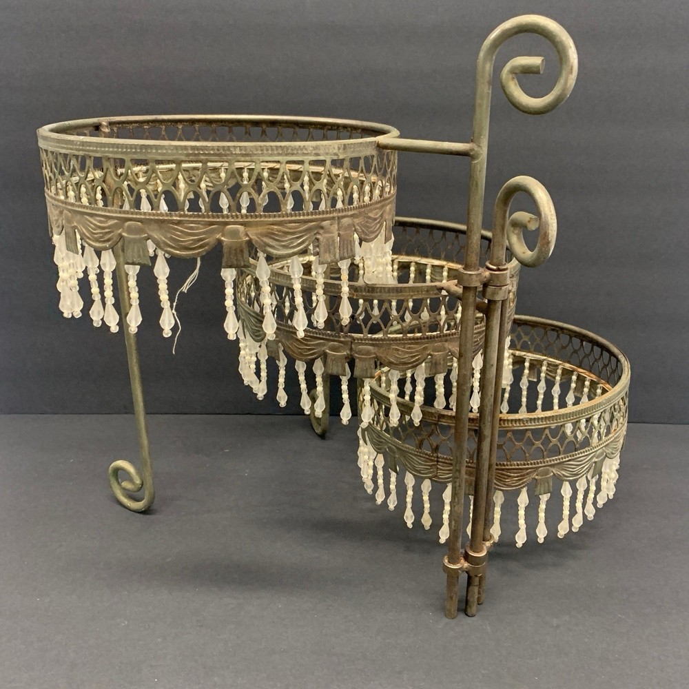 Davco Silver Ltd. Three Tier Beaded Dessert Platform * Repaire Project *