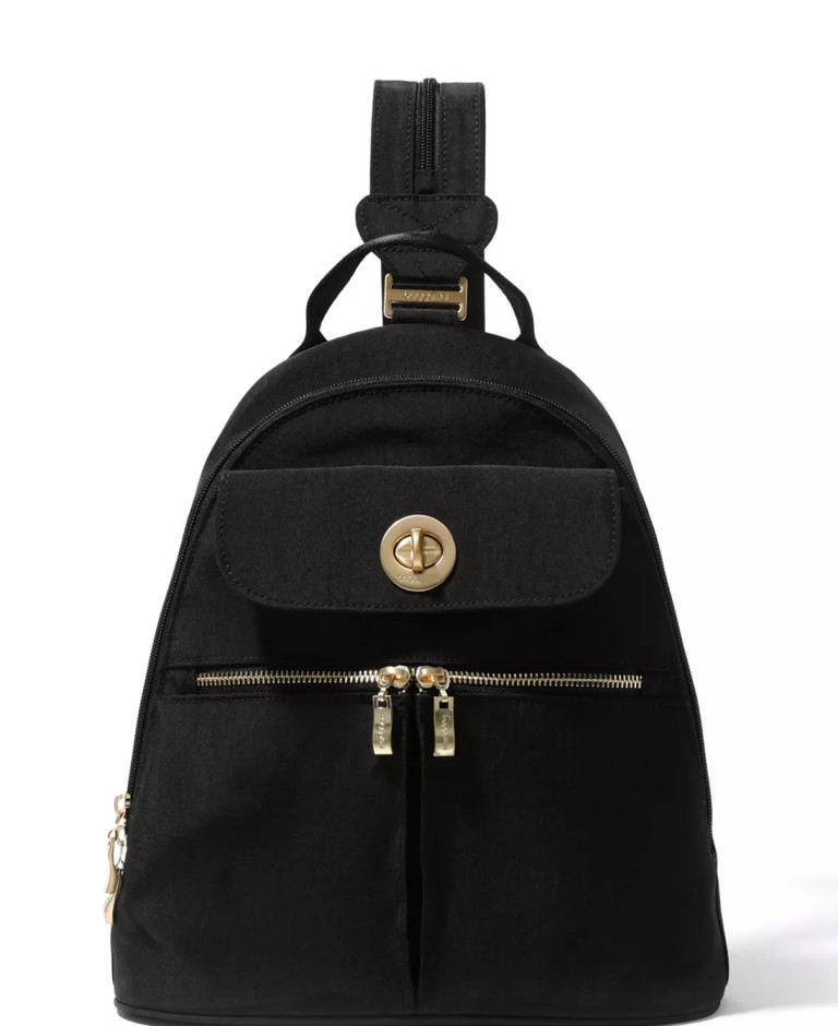 Baggallini Naples Convertible Backpack Black Gold