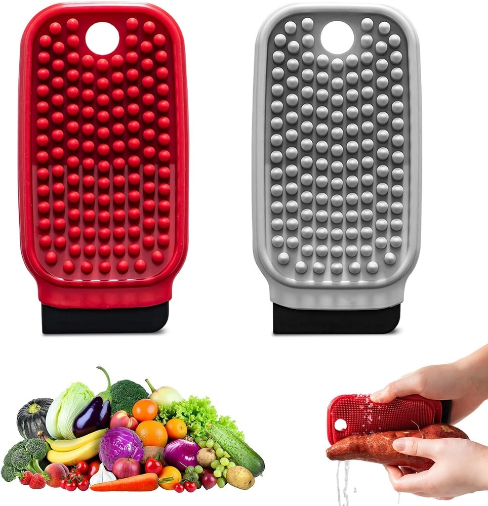 Vegetable Brush Potato Scrubber - Multi-Functional Double Sided Dense