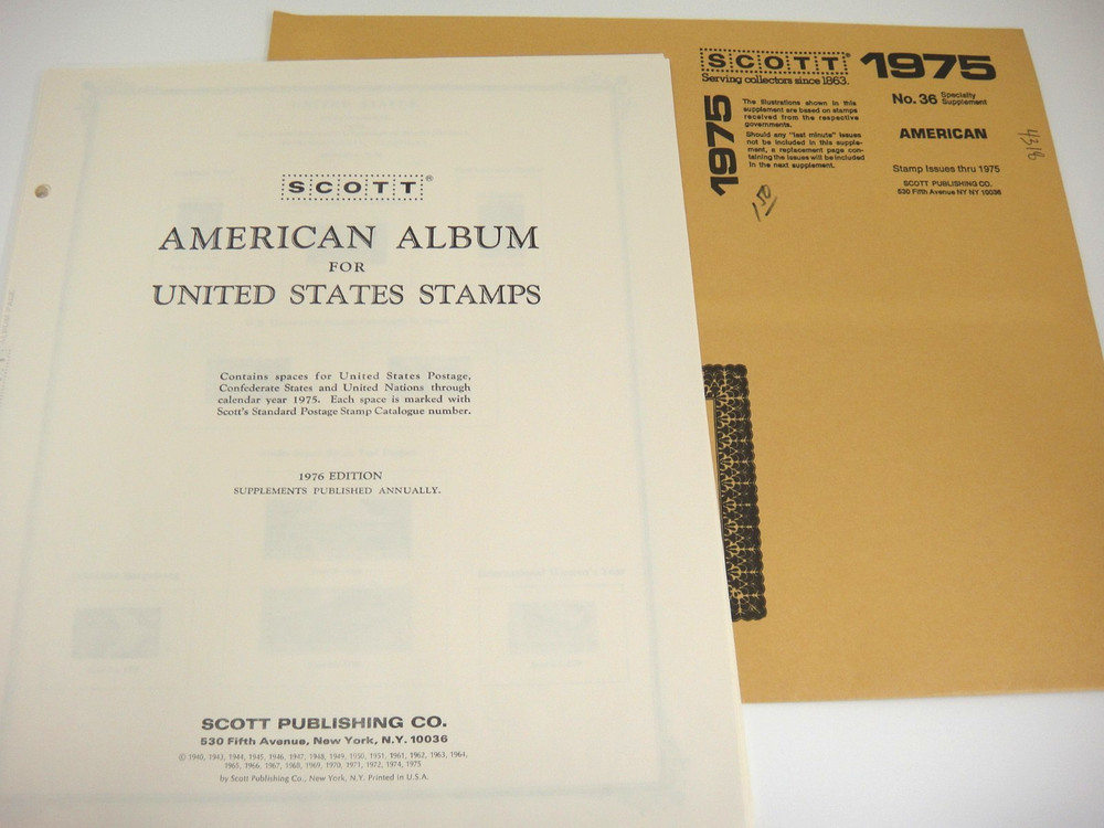 Scott 1975 American Stamp Album Supplement US & UN #36 NOS