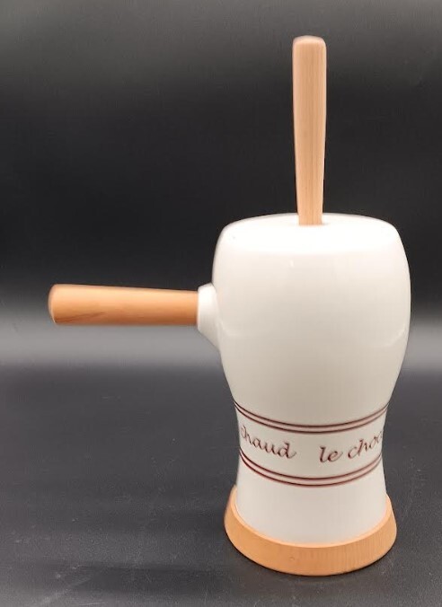 French Hot Chocolate Pot w/Base & Stirring Molinet from Red Envelope