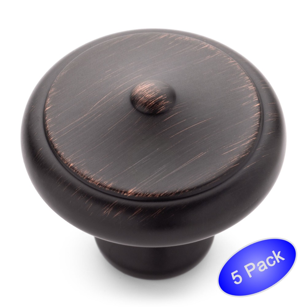 *5 Pack* Cosmas Oil Rubbed Bronze Round Oversized Cabinet Knobs #13247ORB