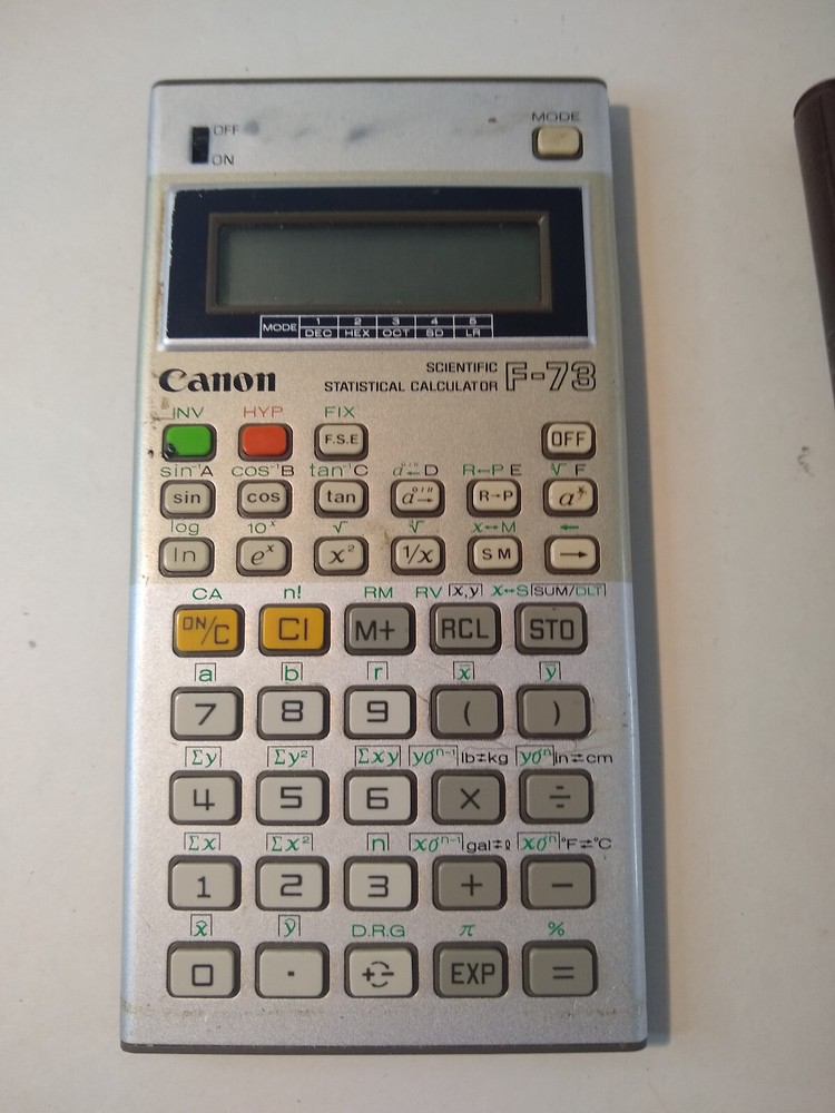 Canon F-73 Handheld Scientific & Statistical Programmable Calculator - Tested