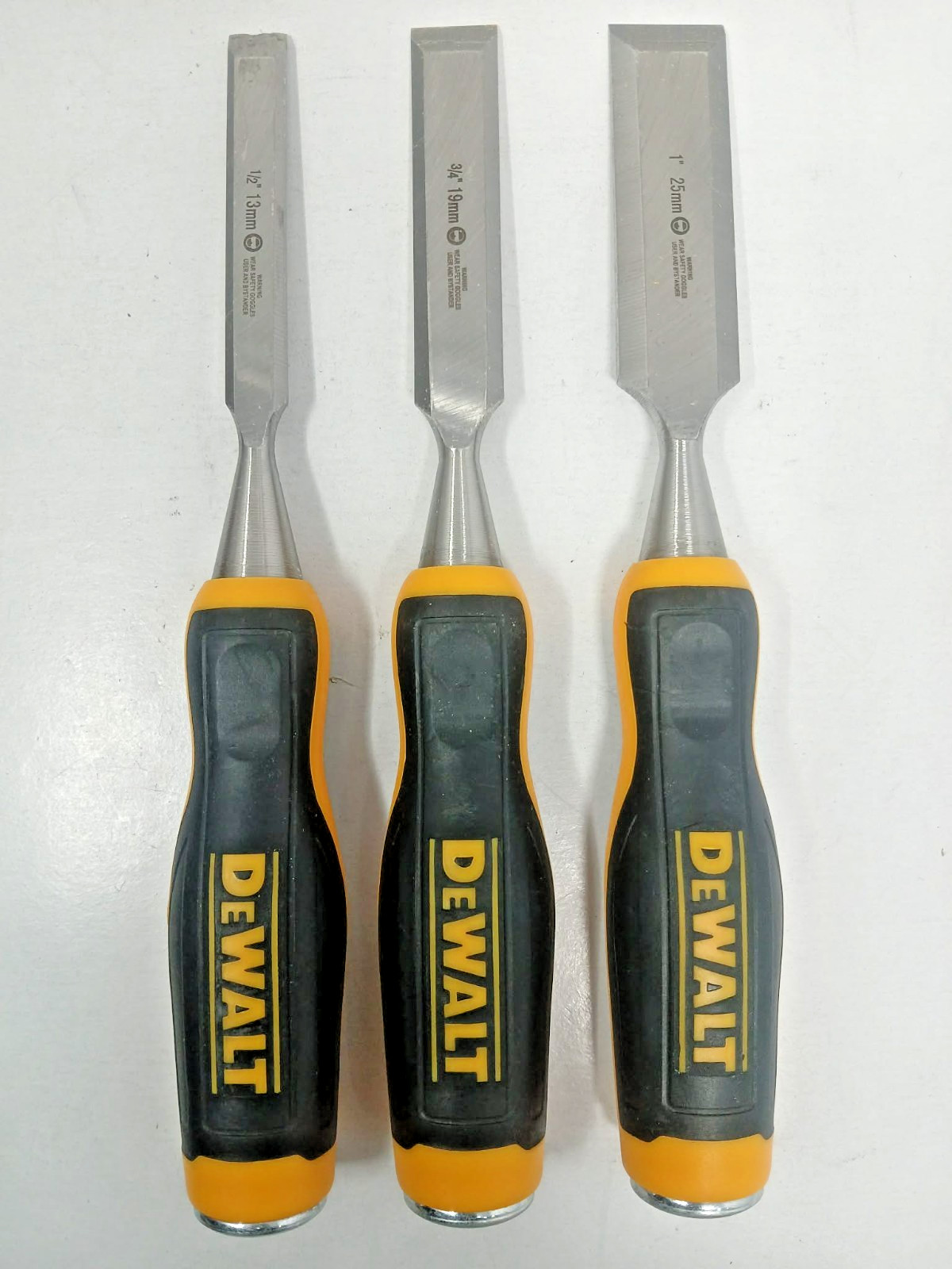 DeWalt DWHT16862 Wood Chisel Set 3-Piece Hand Tool Used