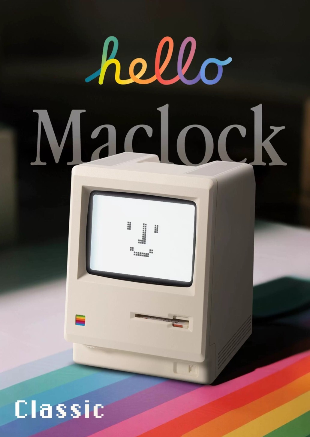 Retro Macintosh Digital Alarm Clock Maclock 80s Apple Mac Clock Rechargeable