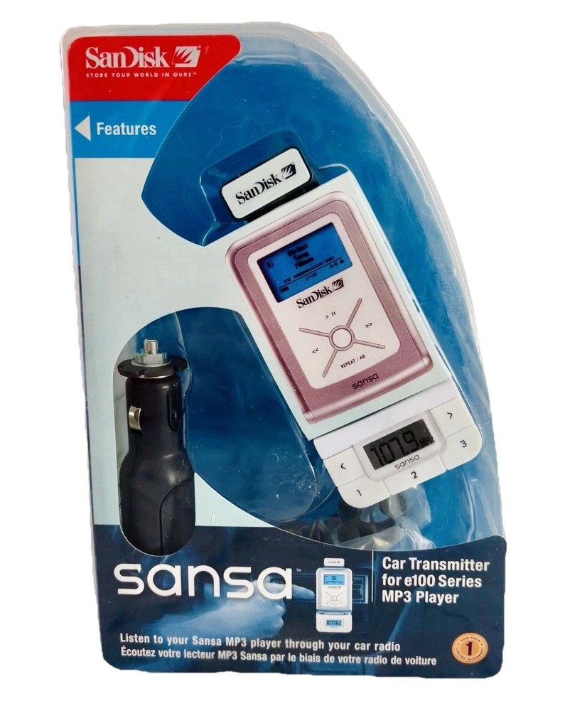 SanDisk Sansa Car Transmitter e100 Series MP3 Player FM Adapter NEW Sealed