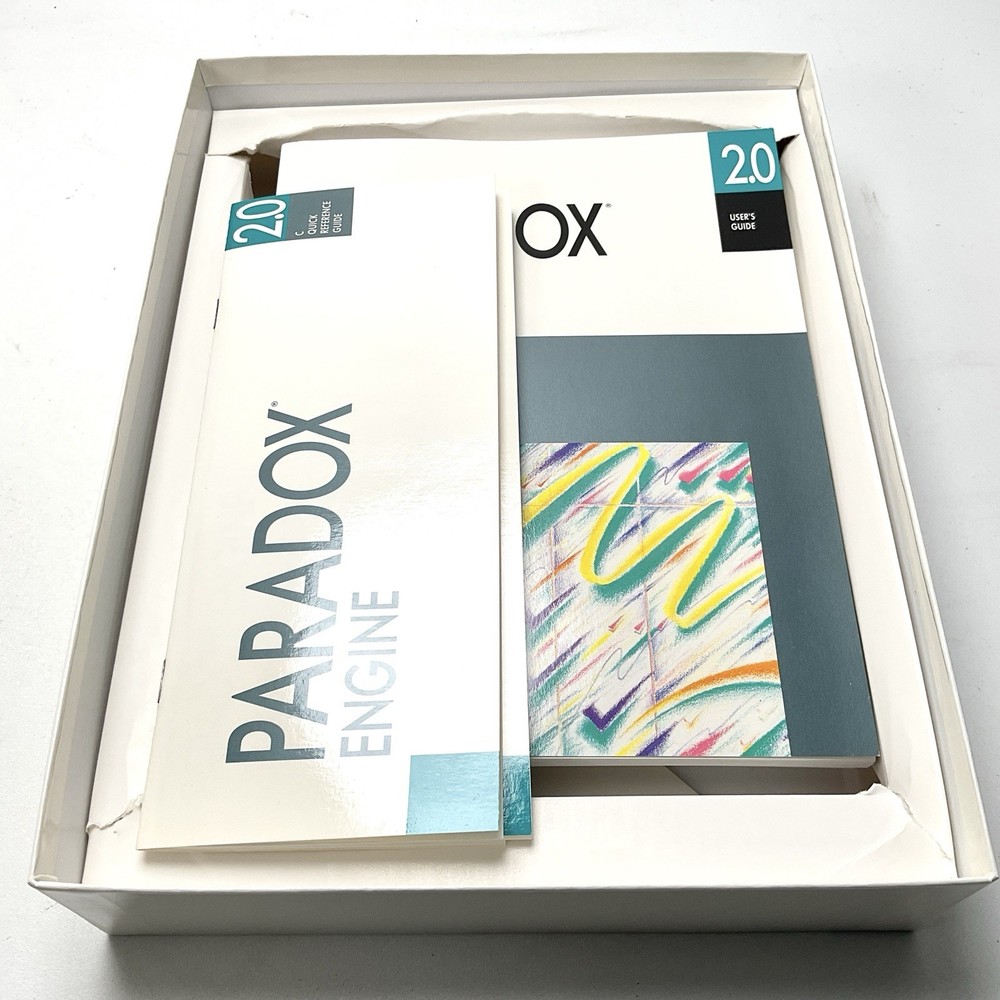 Borland Paradox Engine Version 2.0 DOS Version 3.5” & 5.25” Disk Set Vintage