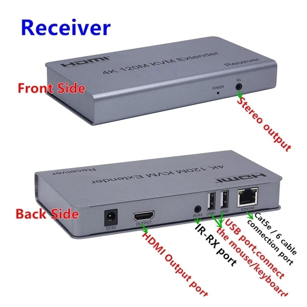 4K HDMI KVM Extender 120M 1080P HD No Delay Support USB KVM Extending Control C