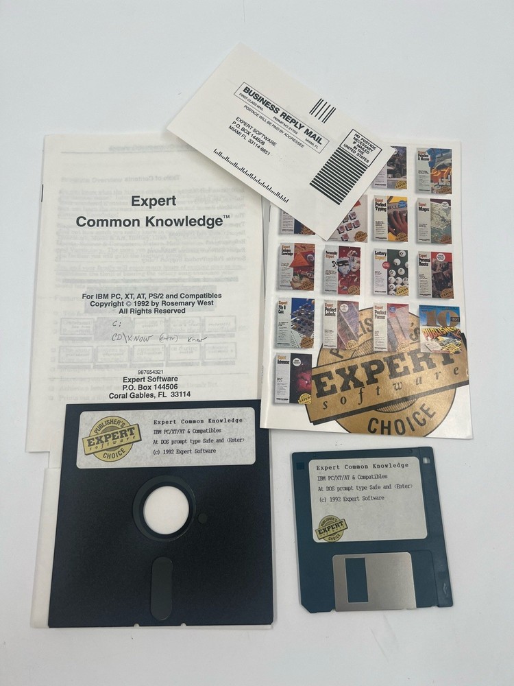 VINTAGE Expert Common Knowledge IBM PC / TANDY 5.25" & 3.5" Disks Untested