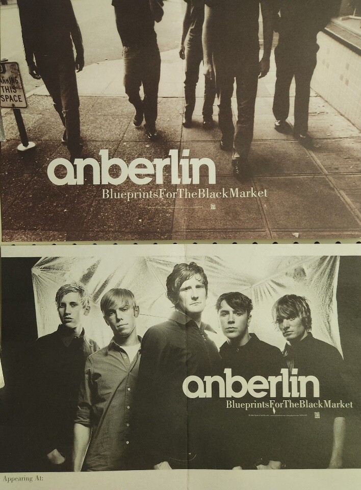 Anberlin 2003 Blueprints For The 2 Sided Promo Poster Excellent New Old Stock