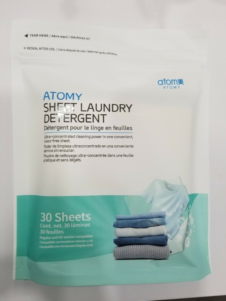 Atomy Sheet Laundry Detergent 30 sheets 60 Loads Korean