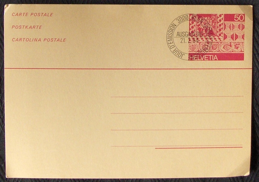 Switzerland. FDC 1984.