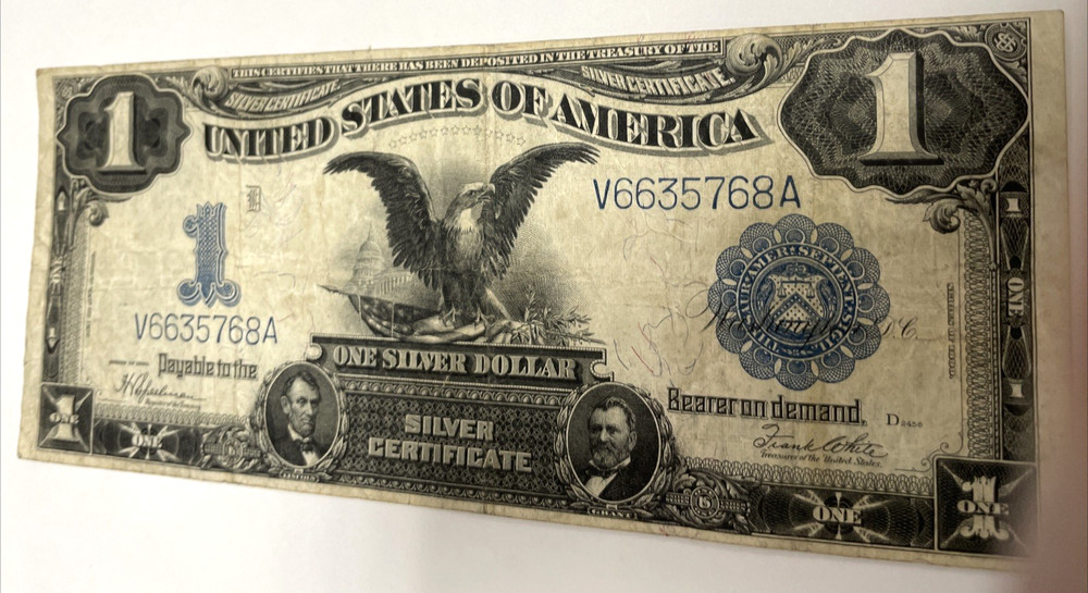 1899 $1 US SILVER CERTIFICATE LARGE NOTE BLACK EAGLE VERY NICE
